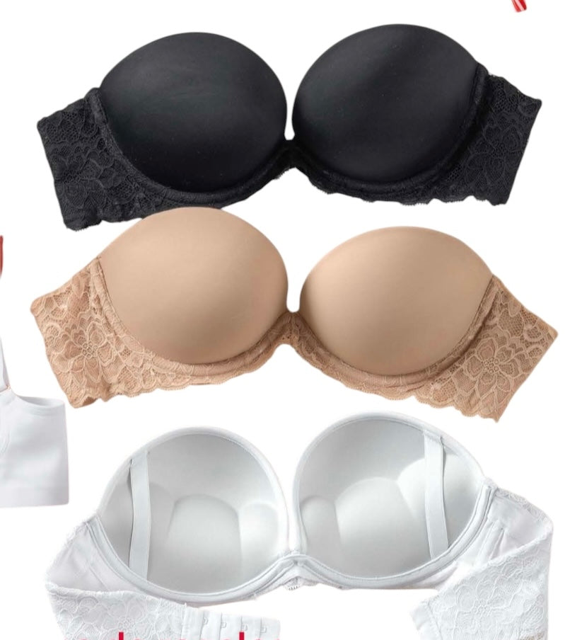 Brasier triple realce efecto 3D escote profundo Ref: 091043